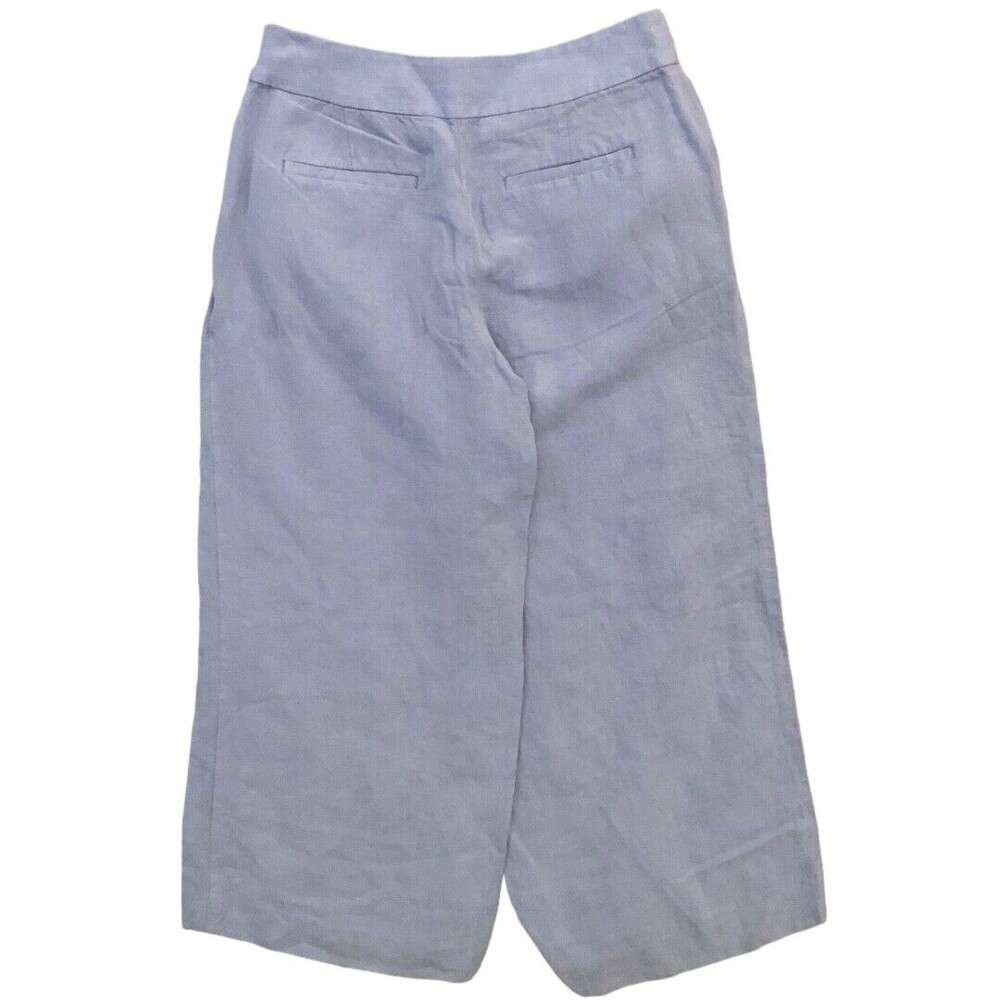 LOFT Women’s Linen Blend Pants Size 2 Blue Lightweight Cropped Ankle Casual